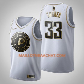Maillot NBA Indiana Pacers Myles Turner 33 Nike 2019-20 Blanc Golden Edition Swingman - Homme